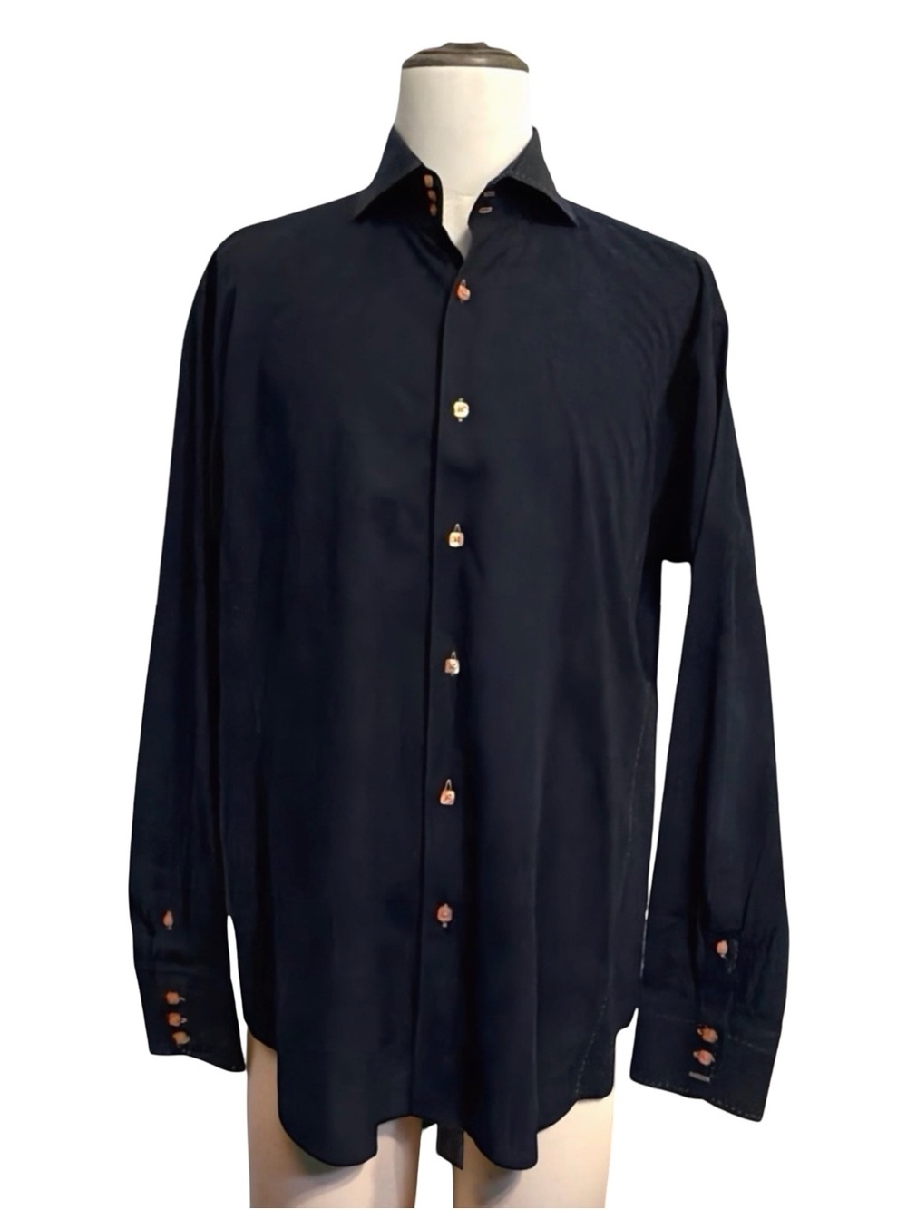 BOGOSSE Men’s Button-Down Shirt | Italian Rock Luxury | L/XL | Black & Gold